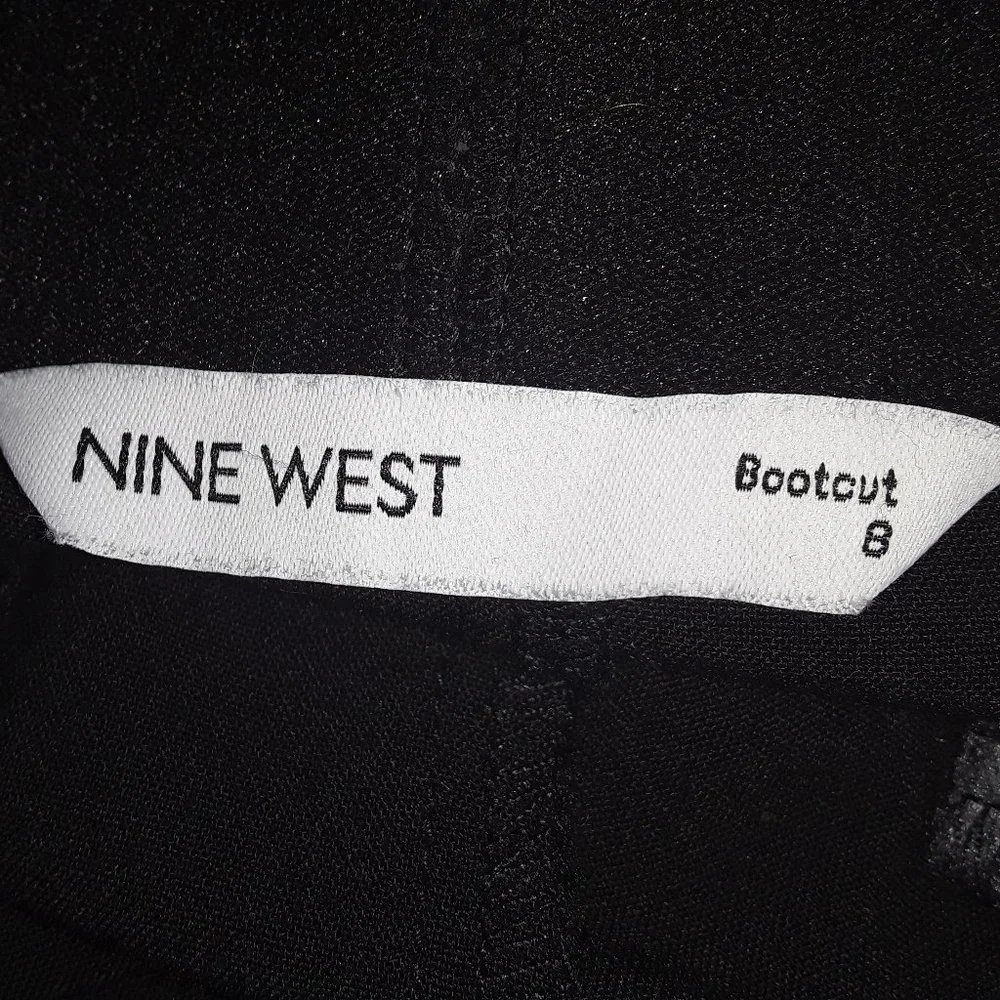 Nine West SZ 8 Tummy Control Black Suit Trouser Boot Cut Beltloop Pant - Picture 3 of 4